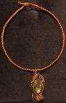 Croc braid collar and labradorite pendant in copper